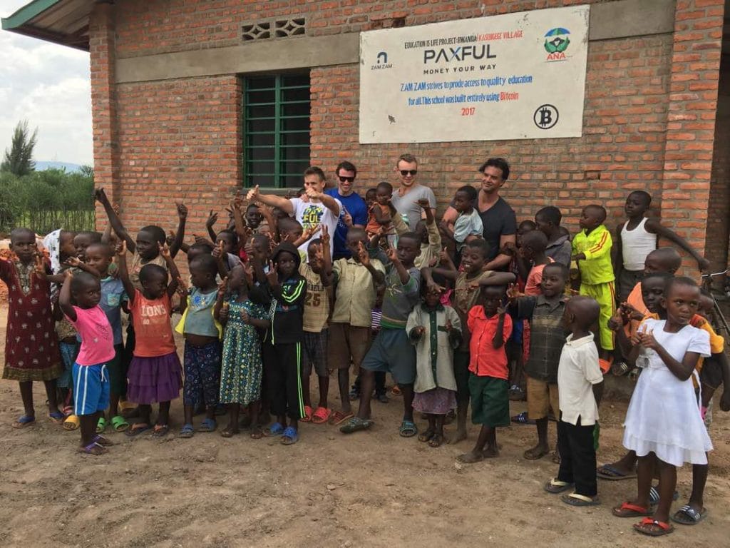 The Paxful team at the BuiltwithBitcoin School in Rwanda