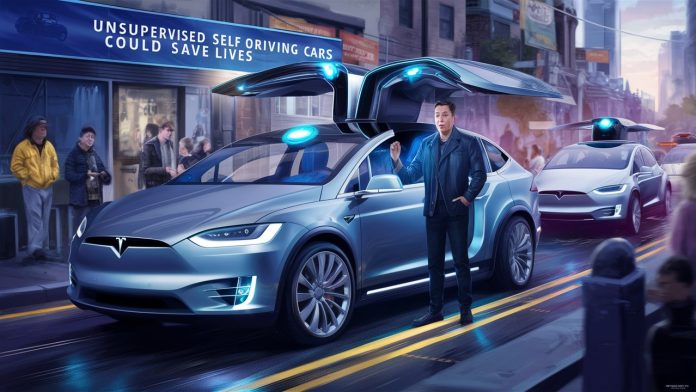 Elon Musk Unveils Autonomous Robotaxis, Says Unsupervised Self-Driving Cars Could ‘Save Lives’